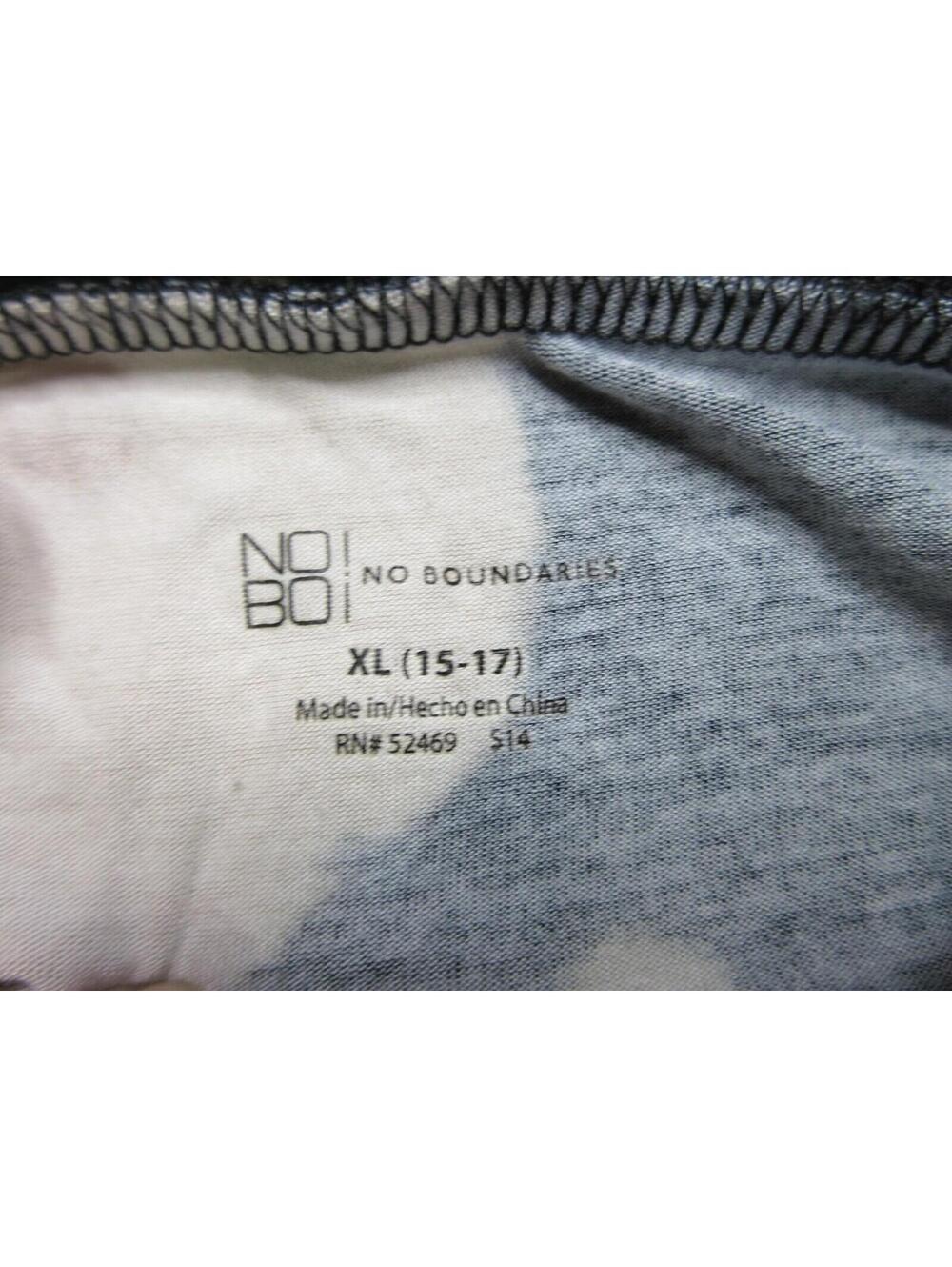 No Boundaries Black Soot Multi Tie Dye Twist Front Pocket T-Shirt Juniors SZ XL - Picture 4 of 6